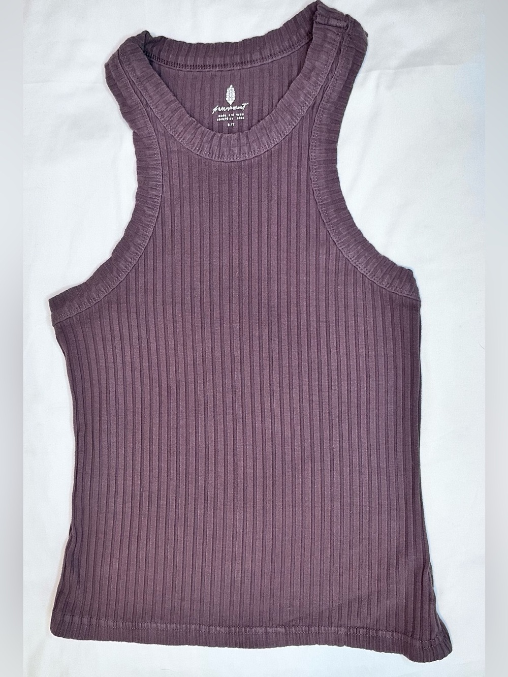 Free People Movement Ribbed Tank Top XS Mauve Purple Stretch Sleeveless